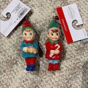Glass elf Christmas ornaments
